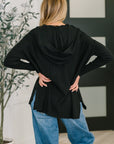 Running Late Hooded Long Sleeve in Black