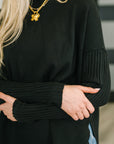 Running Late Hooded Long Sleeve in Black