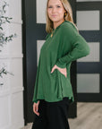 Running Late Hooded Long Sleeve in Dark Green
