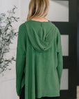 Running Late Hooded Long Sleeve in Dark Green
