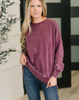Safe and Secure Mineral Wash Pullover in Eggplant