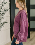 Safe and Secure Mineral Wash Pullover in Eggplant