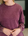 Safe and Secure Mineral Wash Pullover in Eggplant