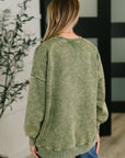 Safe and Secure Mineral Wash Pullover in Light Olive