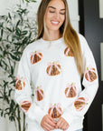 PREORDER: Sequin Pumpkin Bow Pullover