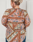 Show and Tell Mixed Print Peasant Blouse