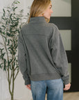 Sweater Weather Half Zip High Neck Pullover in Charcoal