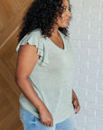 Take It In Flutter Sleeve Top