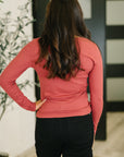 The Girls are Back in Town Long Sleeve Top in Burgundy