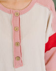 This I Know Henley Contrast Top