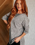 Unbothered Mineral Wash Top in Grey