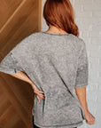 Unbothered Mineral Wash Top in Grey