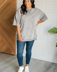 Unbothered Mineral Wash Top in Grey