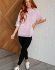 Unbothered Mineral Wash Top in Orchid Petal