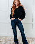 Under Her Spell Half Zip Pullover in Black