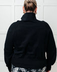 Under Her Spell Half Zip Pullover in Black