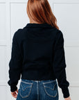 Under Her Spell Half Zip Pullover in Black