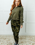 Under Her Spell Half Zip Pullover in Green
