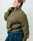 Under Her Spell Half Zip Pullover in Green