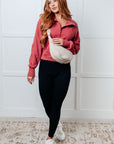 Under Her Spell Half Zip Pullover in Mauve