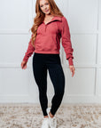 Under Her Spell Half Zip Pullover in Mauve