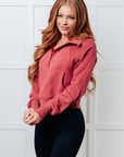Under Her Spell Half Zip Pullover in Mauve