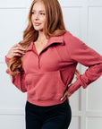 Under Her Spell Half Zip Pullover in Mauve