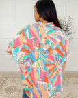 Wide Eyed Abstract Print Batwing Blouse