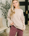 Words Of Wisdom Raglan Sleeve Sweater in Mocha
