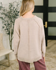 Words Of Wisdom Raglan Sleeve Sweater in Mocha