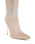Podstar Rhinestones Embellished Foldover Boots