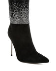 Podstar Rhinestones Embellished Foldover Boots