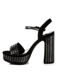 Starlet Rhinestones Embellished Ankle Strap Heels
