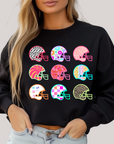 Girly Neon Helmets in Black Sweatshirt