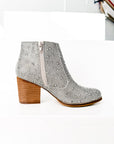 Shine Star Rhinestone Bootie in Silver