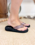 Tia Rhinestone Sandal in Fuschia