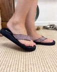 Tia Rhinestone Sandal in Fuschia