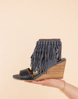 True Fringe Wedge in Denim