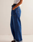 Washed Wide Leg Jeans with Pockets