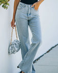 Side Slit Jeans with Pockets