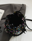 Sequin Drawstring Bucket Bag