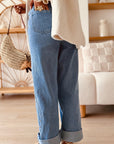 Coffee Side Seam Rivet Detail Ankle Length Casual Jeans