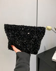 Sequin Clutch with Zipper