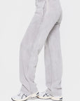 Mono B Elastic Waist Fleece Pants with Pockets