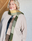 Keep Me Cozy Checkered Fringe Scarf in Woodland Shades