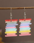 Acrylic Rainbow Dangle Earrings