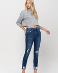 Vervet- High Rise Distressed Clean Cut Crop Skinny