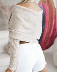 Wrap me in Beauty Long Sleeve Cropped Reversible Sweater