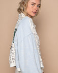 POL Printed Drop Shoulder Button Up Jacket