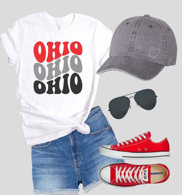 Buckeyes Color Groovy Ohio Softstyle Tee